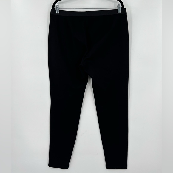 Eileen Fisher Elastic Waist Leggings Pull On Pants Solid Black Stretch Sz Large - Picture 5 of 13